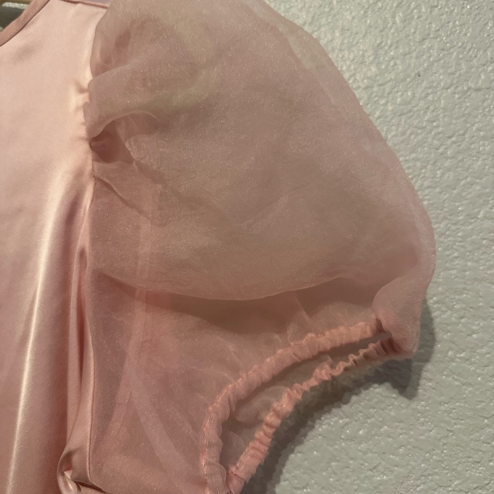 Rachel Zoe Elegant Pink Puff Sleeve Top - Picture 3 of 5